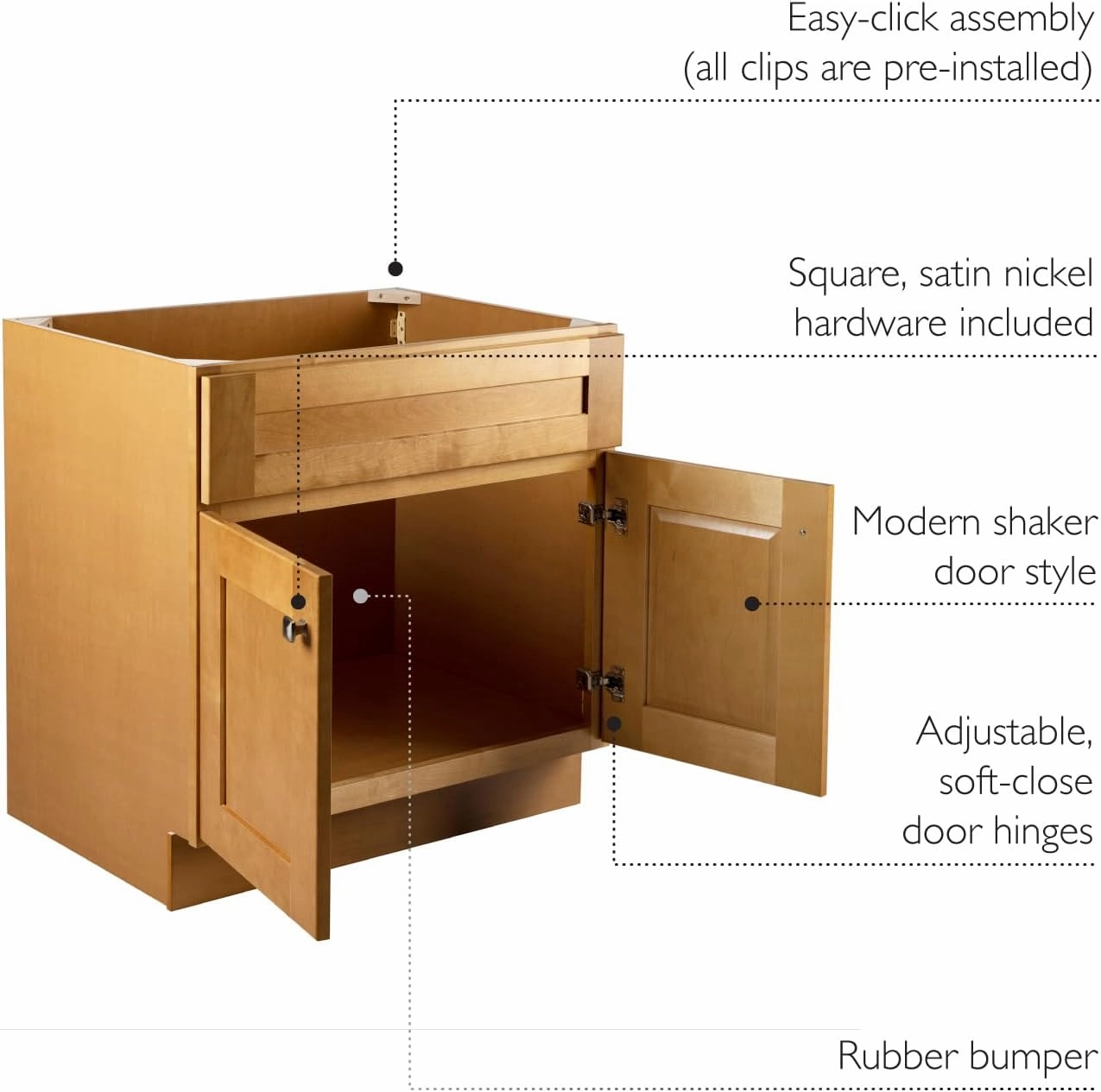Design House Brookings 30 Inch Bathroom Vanity, Solid Wood, Ready to Assemble, Birch, 587121