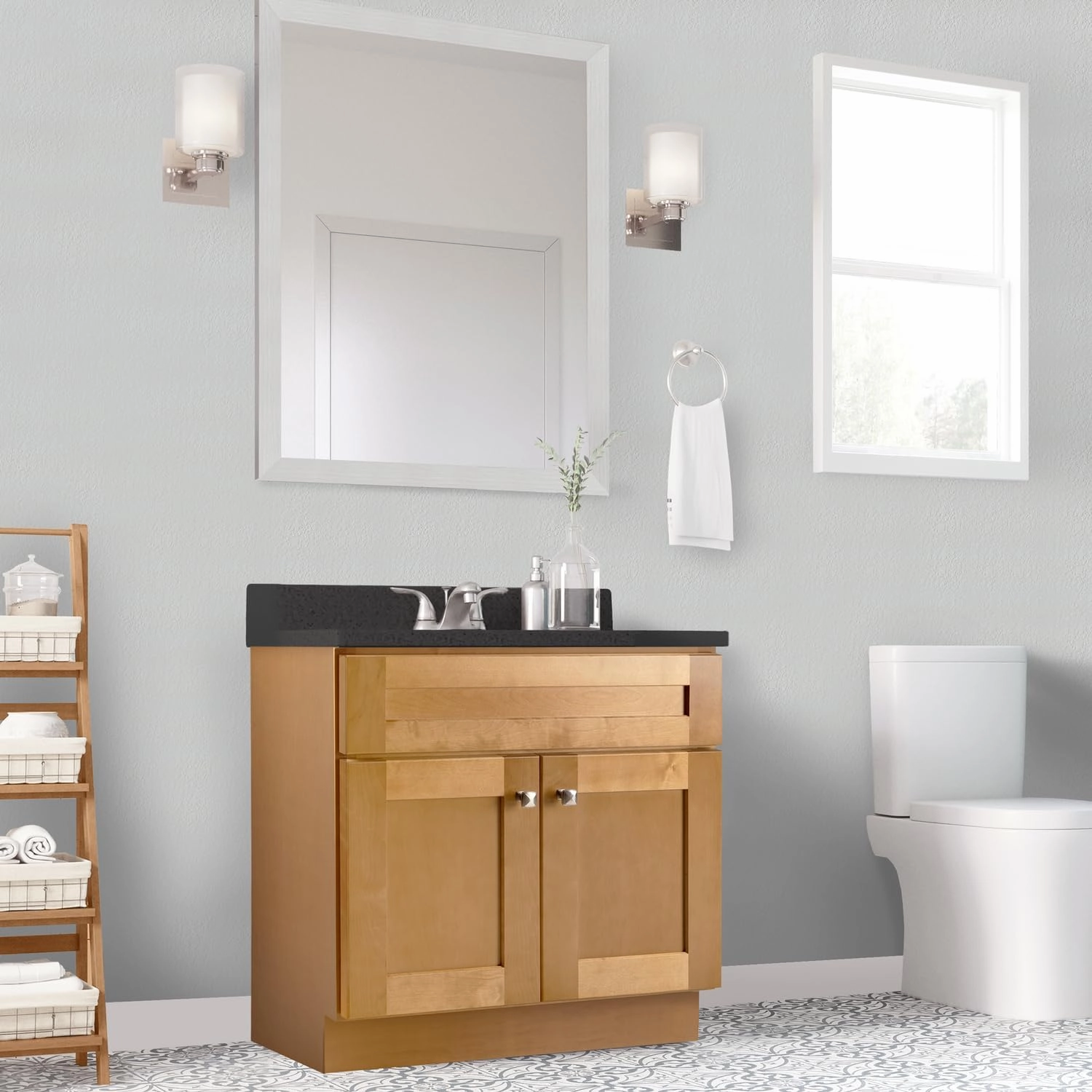 Design House Brookings 30 Inch Bathroom Vanity, Solid Wood, Ready to Assemble, Birch, 587121