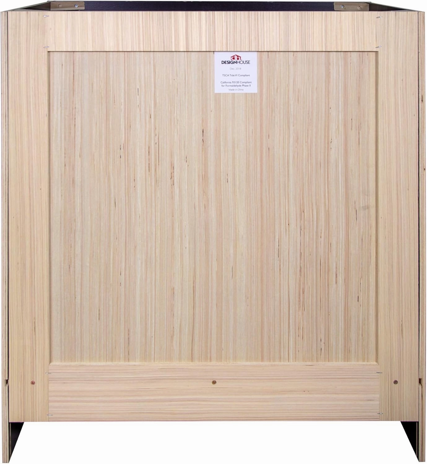 Design House Brookings 30 Inch Bathroom Vanity, Solid Wood, Ready to Assemble, Brown, 586982