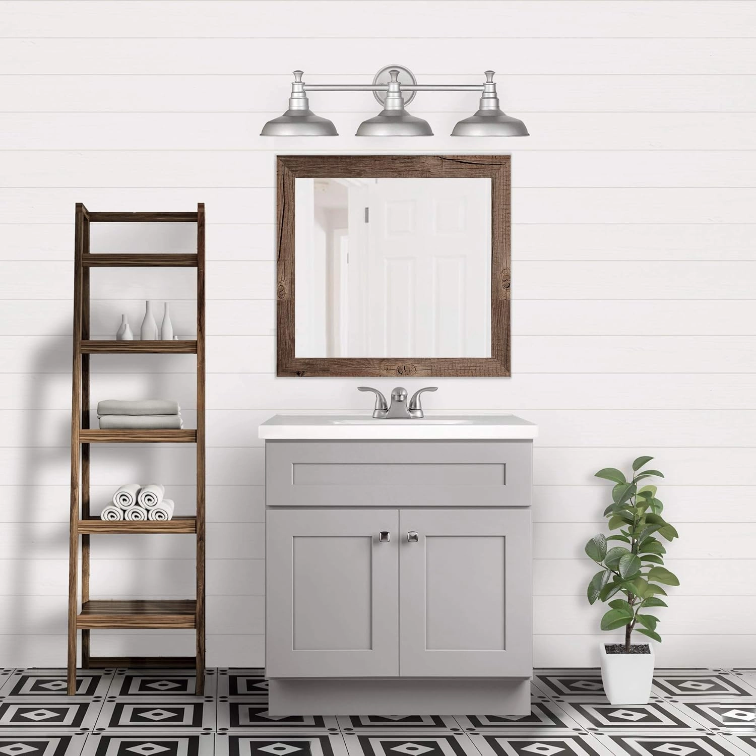 Design House Brookings 30-Inch Bathroom Vanity, Solid Wood, Ready to Assemble, Sherwin Williams® Gray, 587089