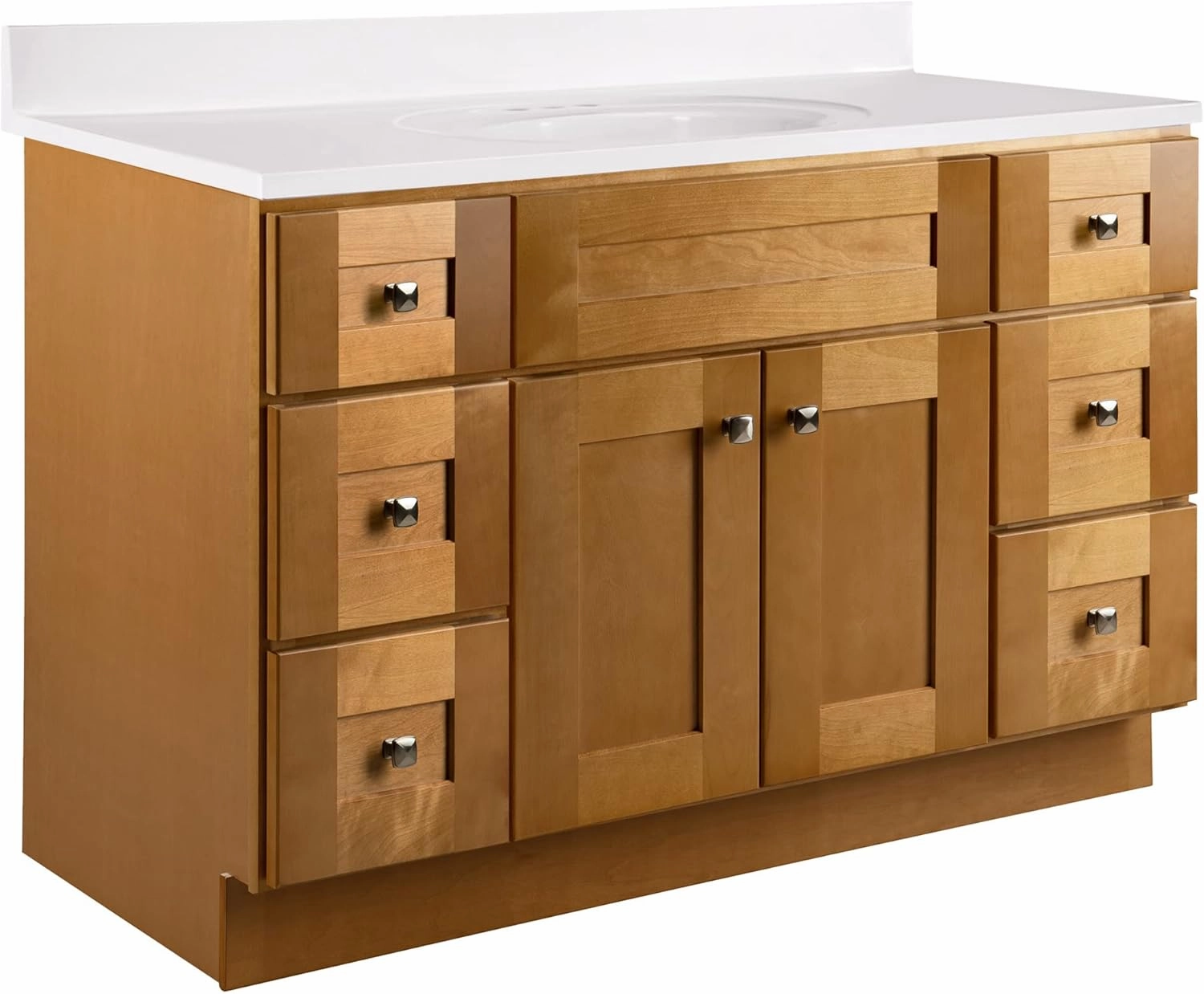 Design House Brookings 48 Inch Bathroom Vanity, Ready to Assemble, Modern Birch, 599001-MBH