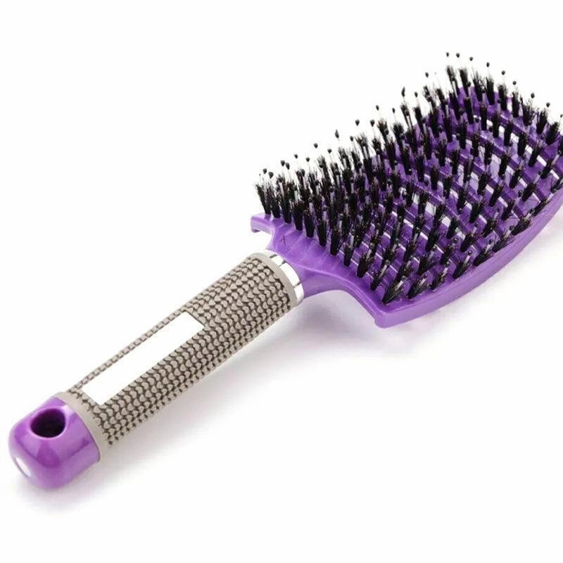 Detangle Nylon Boar Bristle Brush Hairbrush Smooth Hair Head Scalp Massage Comb