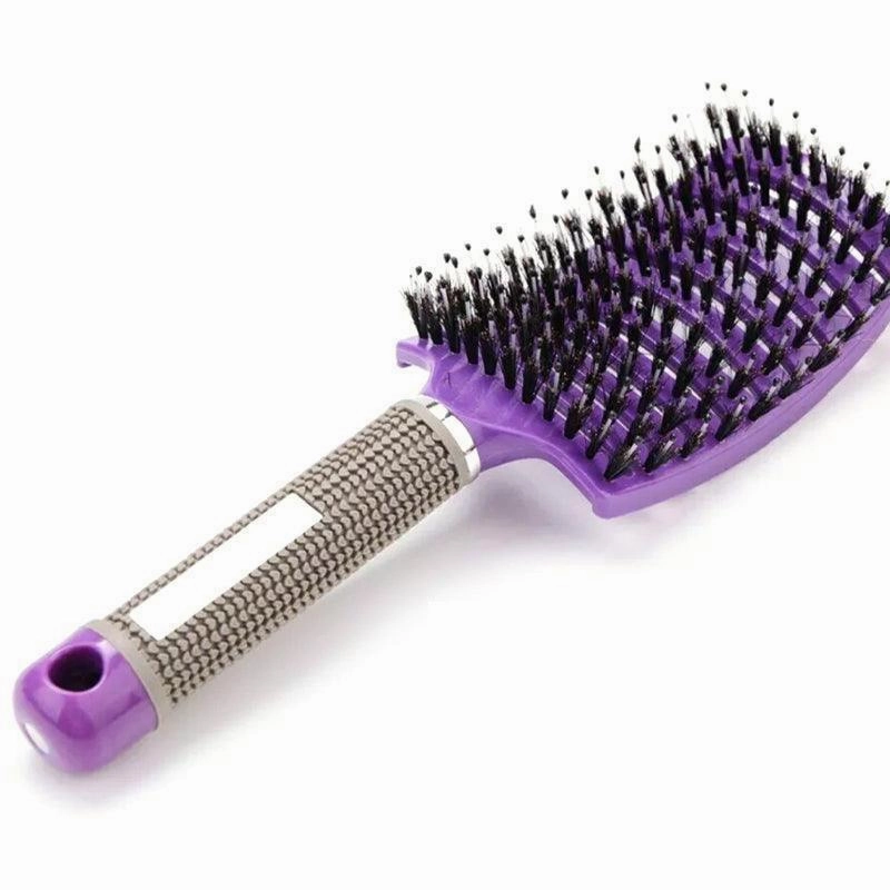 Detangle Nylon Boar Bristle Brush Hairbrush Smooth Hair Head Scalp Massage Comb