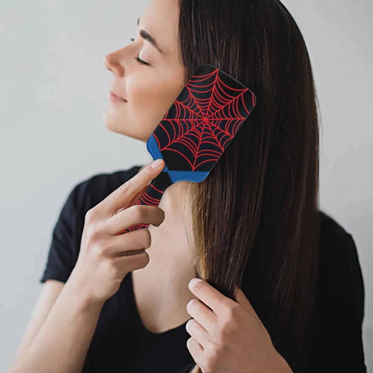 Detangler Hair Brush Hairbrush for Kids Boys Girls, Detangling Brush Smooth for Thin Long Curly Hair, Glide Through Tangles with Ease and Massage Scalp (Black)