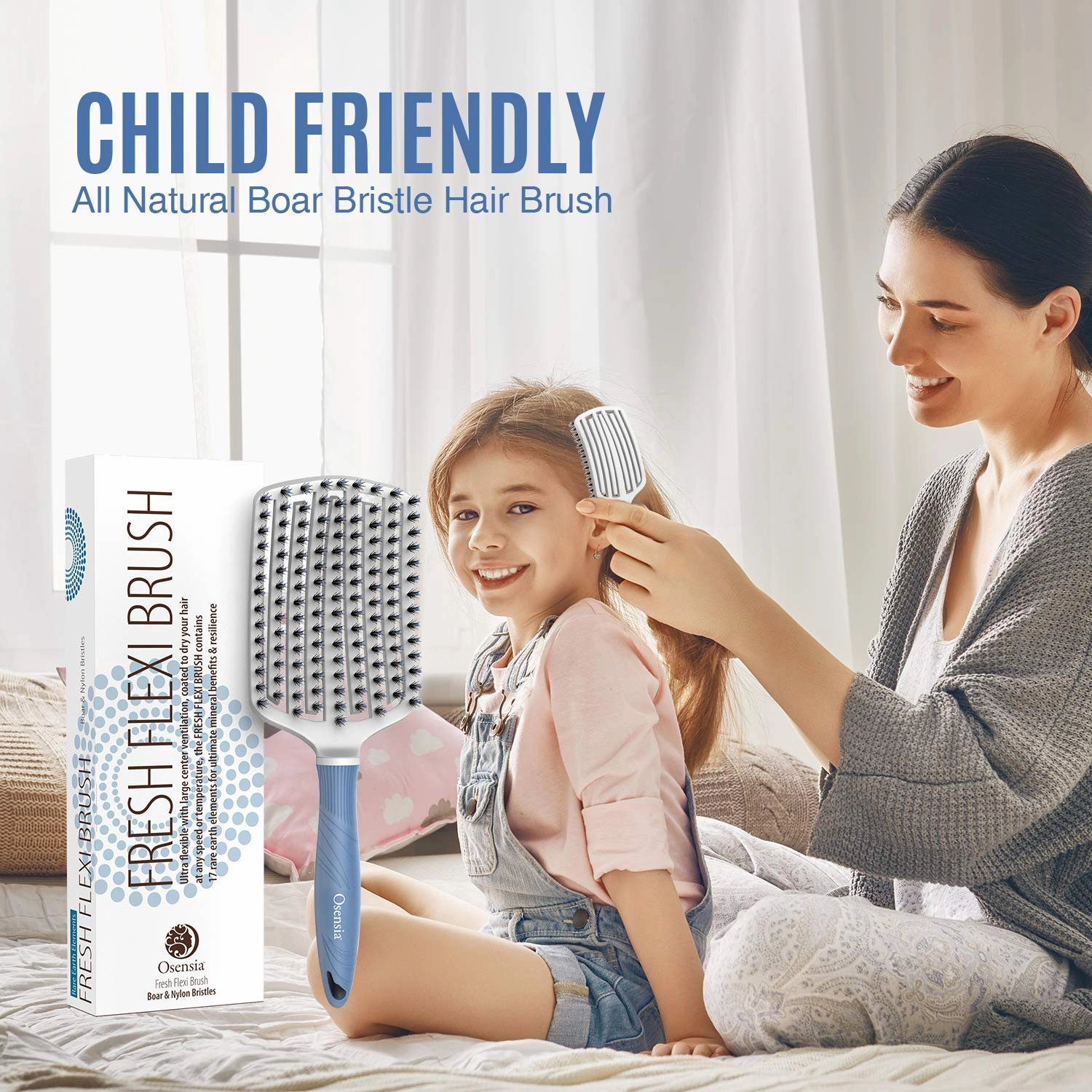 Detangling Brush - Ceramic Paddle Detangler Brush for Curly, Thick, and Straight Hair - Dry and Wet Hair Brush Quickly Detangles and Smooths hair - Hair Brushes for Women and Men (Boar   Nylon)