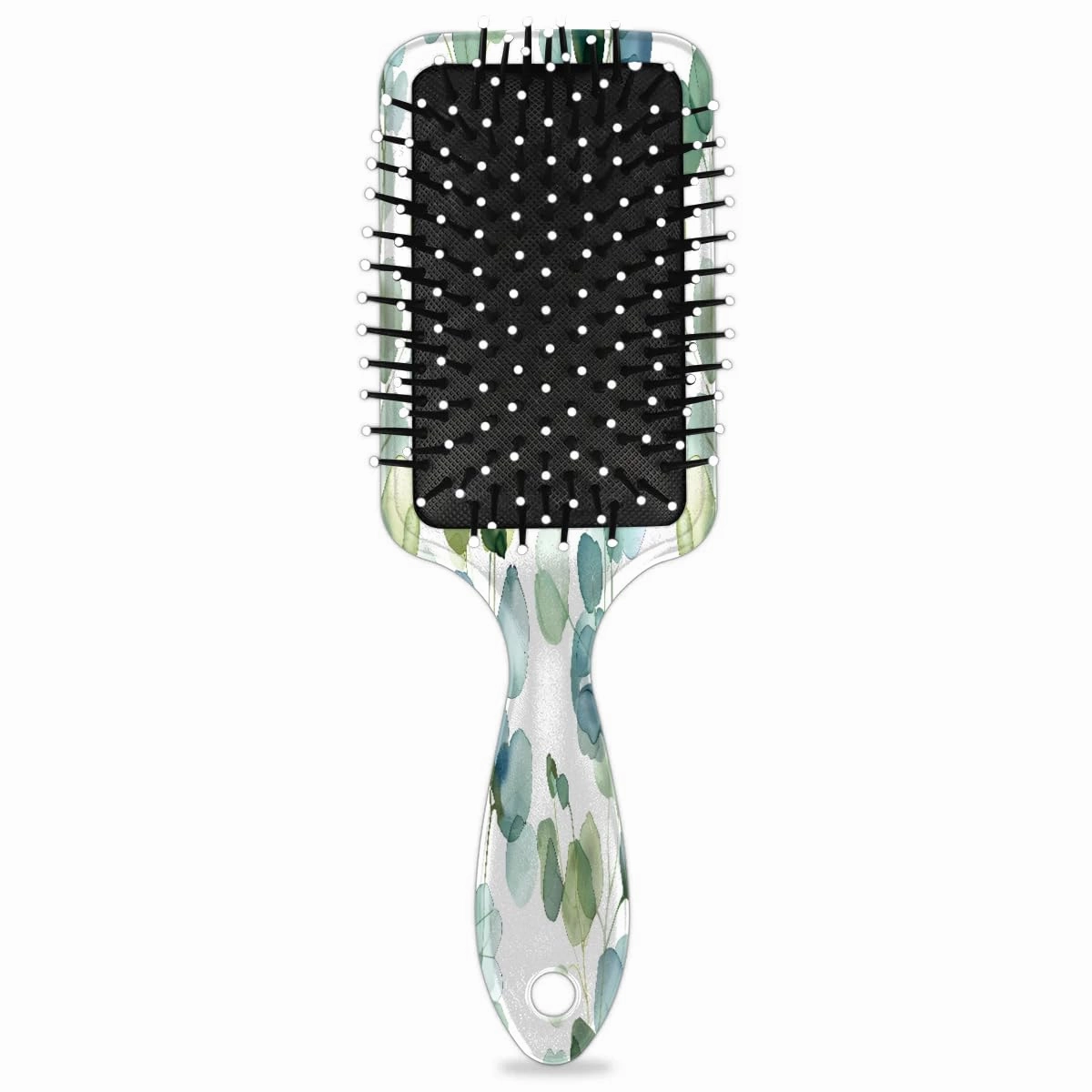 Detangling Hair Brush with Nylon Bristles Eucalyptus Green Leaf Hairbrush Glides Through Tangles for All Hair Types Hair Comb for Men Women