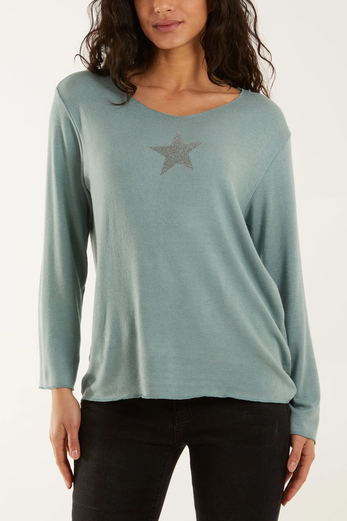Diamante Star Long Sleeve Jumper