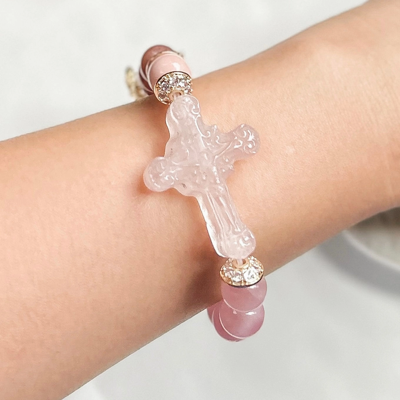 Divine Grace Rosary Bracelet [Blush Harmony]