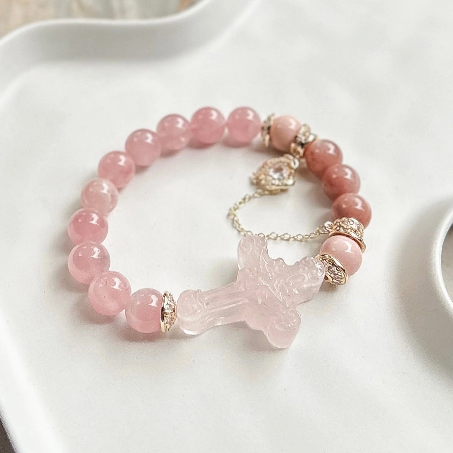 Divine Grace Rosary Bracelet [Blush Harmony]