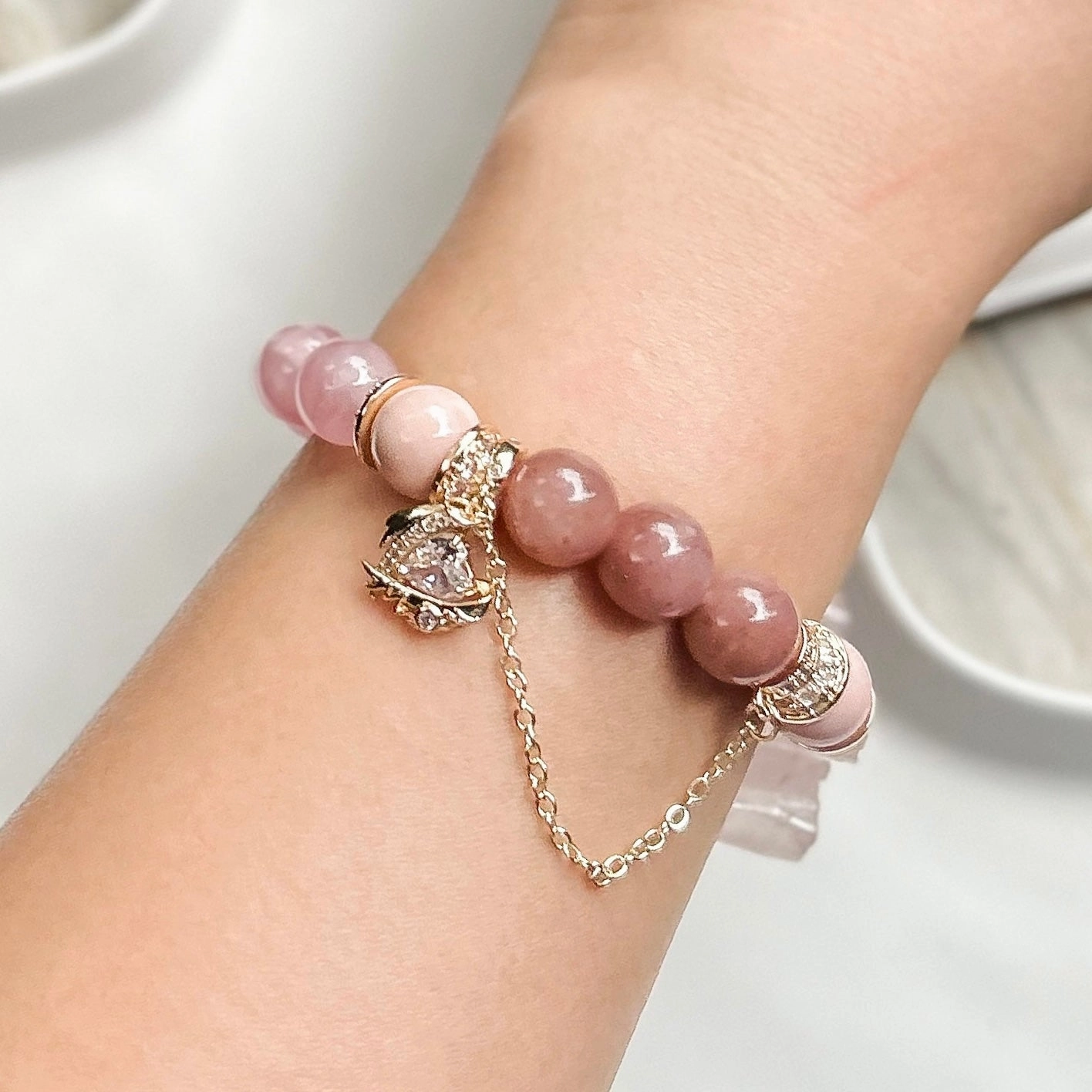 Divine Grace Rosary Bracelet [Blush Harmony]