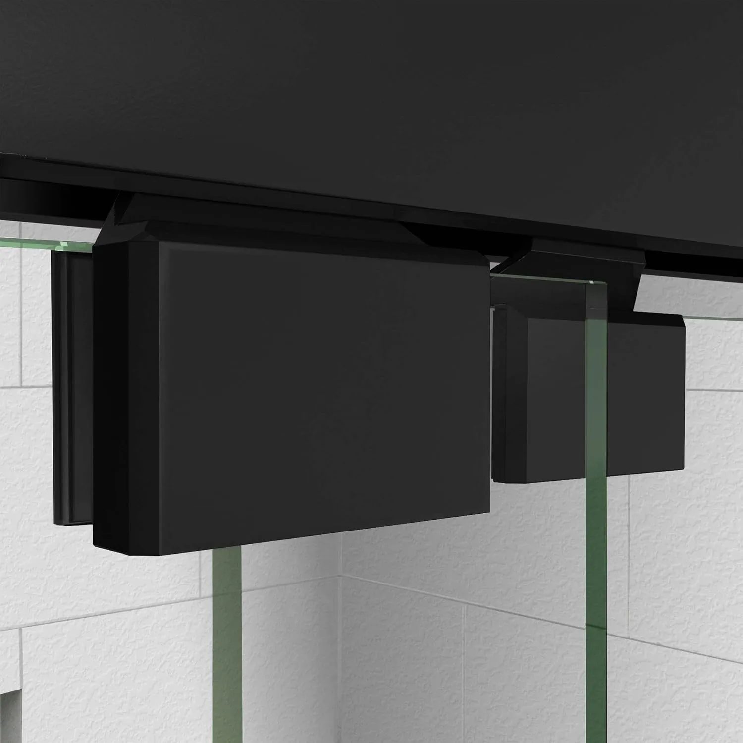 DreamLine Encore Semi-Frameless Bypass Sliding Shower Door in Satin Black, 56-60 in Width x 76 in Height, 5/16 in. (8mm) Certified Clear Tempered Glass, Smooth Gliding Open and Close. SHDR-1660760-09