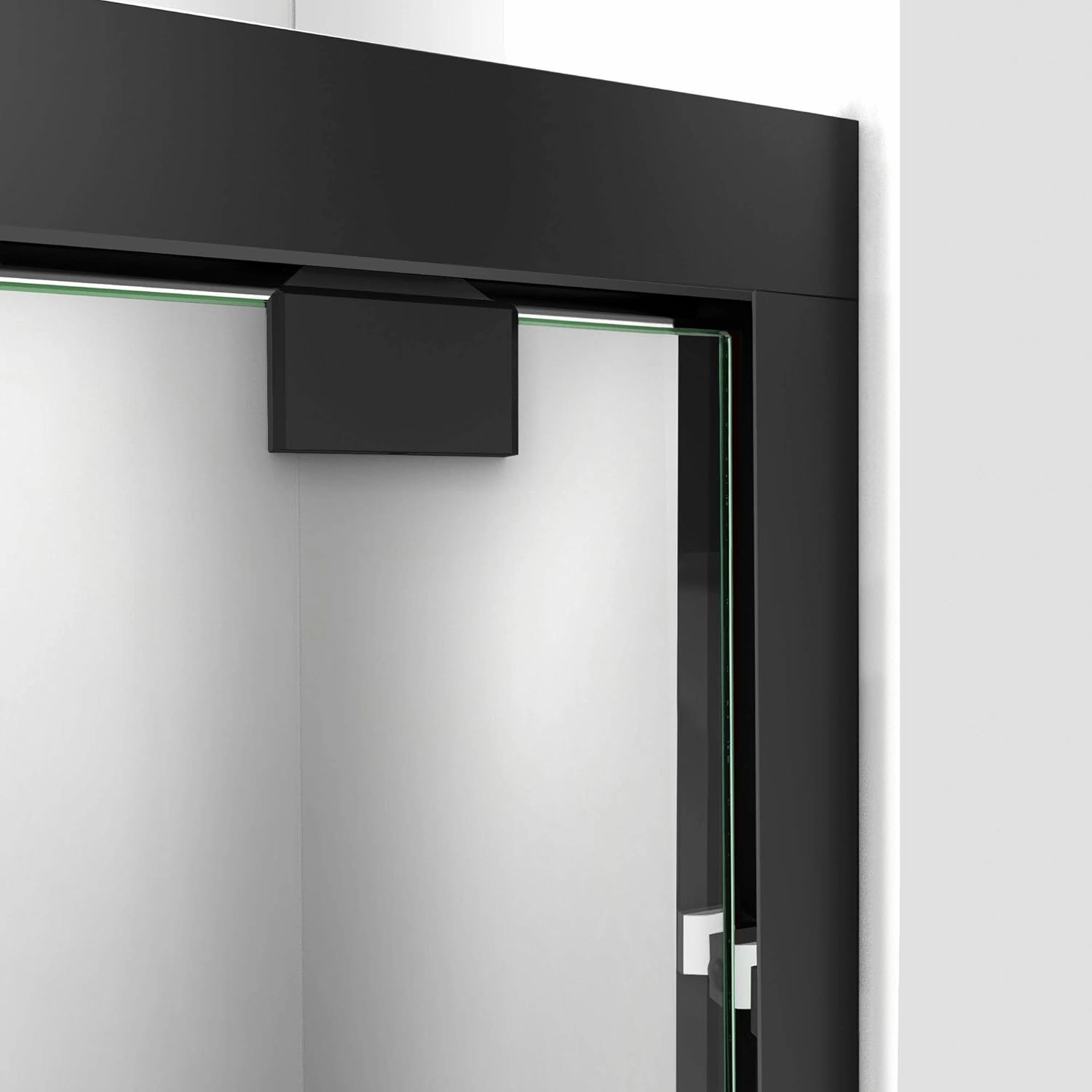 DreamLine Encore Semi-Frameless Bypass Sliding Shower Door in Satin Black, 56-60 in Width x 76 in Height, 5/16 in. (8mm) Certified Clear Tempered Glass, Smooth Gliding Open and Close. SHDR-1660760-09