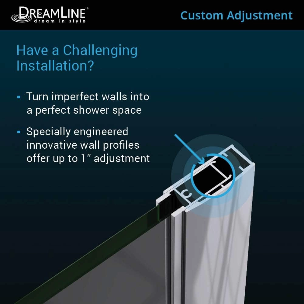DreamLine Unidoor 35-36 in. W x 72 in. H Frameless Hinged Shower Door in Satin Black, SHDR-20357210-09