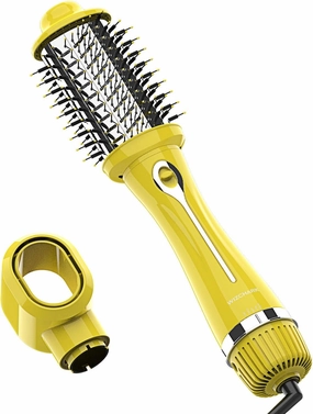 Dual Voltage WIZCHARK Hot Air Brush Volumizer & Ionic Blow Dryer Brush for Straight & Curling Hair, Oval Blowout Brush for Salon & Travel, 110V-240V