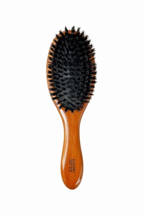 Elegant Anti-Static Oval Boar Hair Wooden Hairbrush (Large 9" #467)