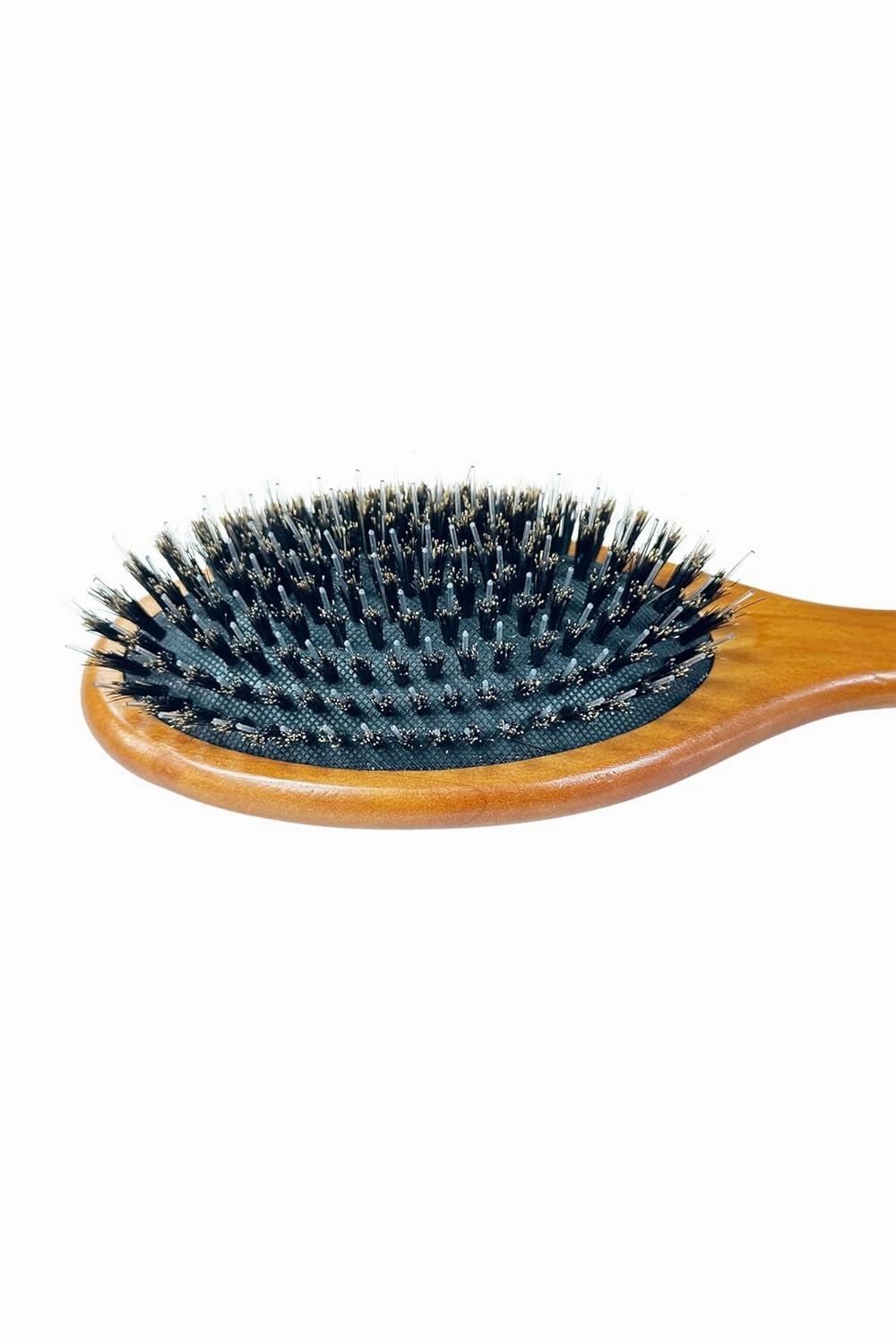 Elegant Anti-Static Oval Porcupine & Nylon Wooden Hairbrush (Large 9.5" #465)