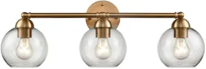 Elk Home Astoria Vanity Light - 3-Light in Satin Gold Finish, with Clear Glass, Transitional Style