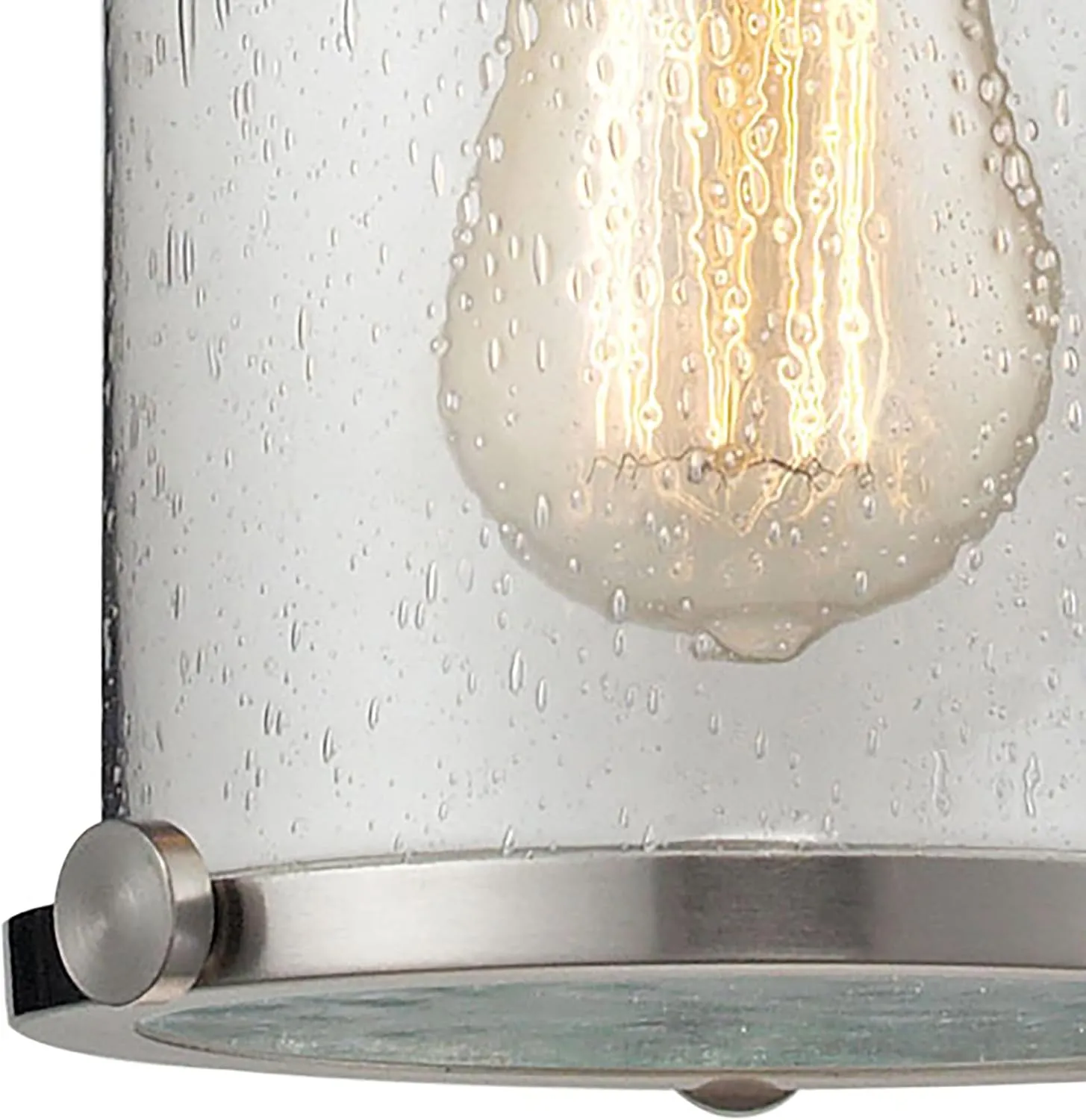 Elk Home Chadwick Mini Pendant - 1-Light in Satin Nickel Finish, with Clear Seeded Glass, Transitional Style