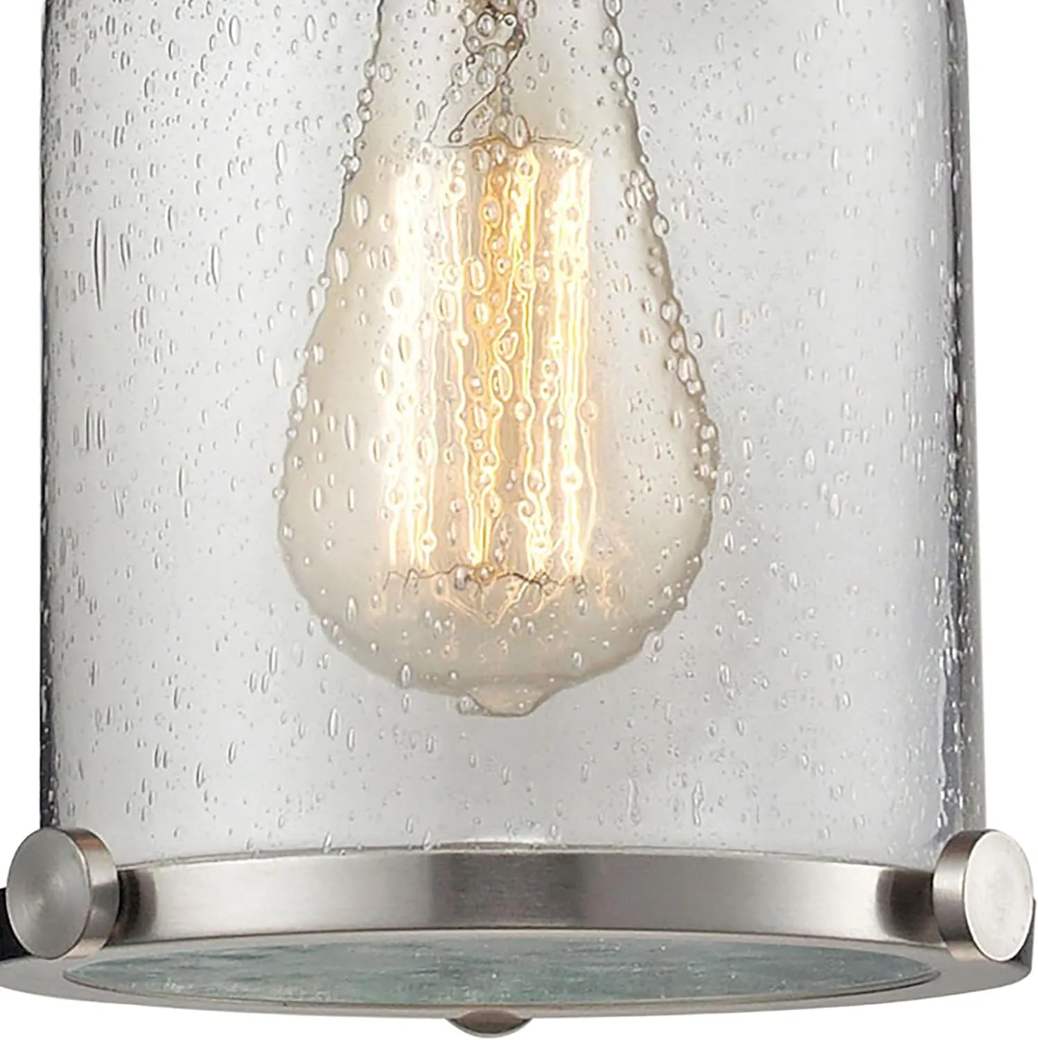 Elk Home Chadwick Mini Pendant - 1-Light in Satin Nickel Finish, with Clear Seeded Glass, Transitional Style