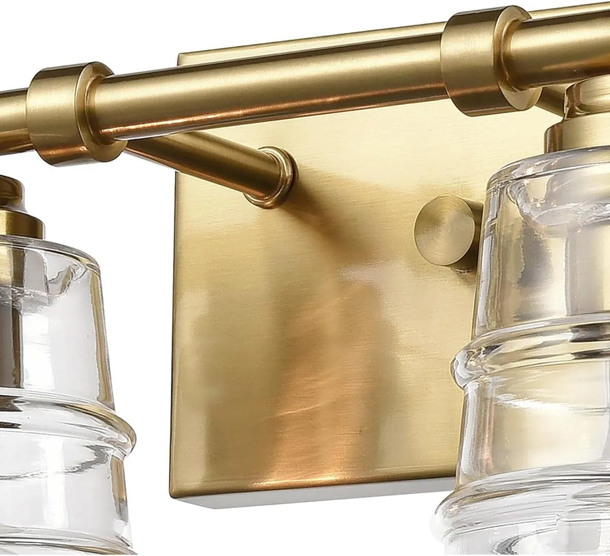 Elk Home Pulsate Vanity Light - 4-Light in Satin Brass Finish, with Clear Glass, Transitional Style
