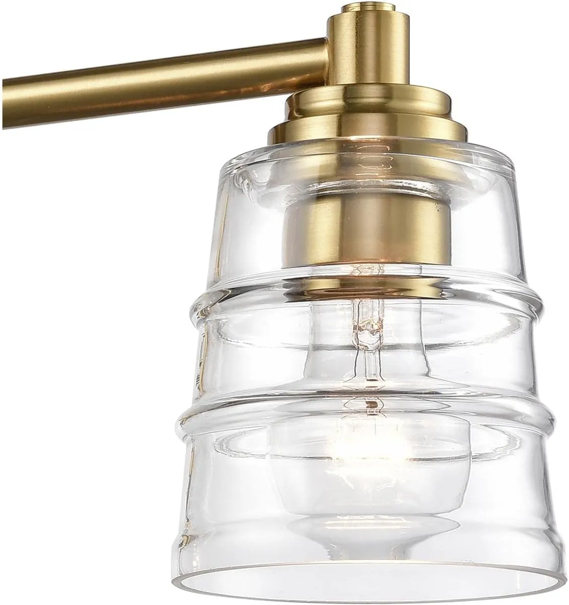 Elk Home Pulsate Vanity Light - 4-Light in Satin Brass Finish, with Clear Glass, Transitional Style