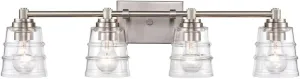 Elk Home Pulsate Vanity Light - 4-Light in Satin Nickel Finish, with Clear Glass, Transitional Style