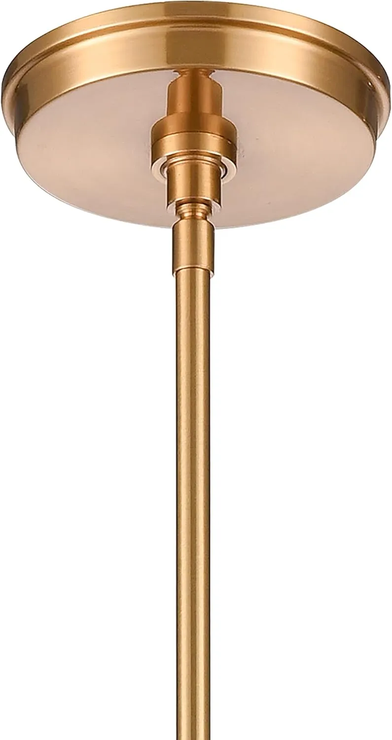 Elk Home Trustle 1-Light Pendant - in Satin Brass Finish, with Clear Glass, Modern/Contemporary Style