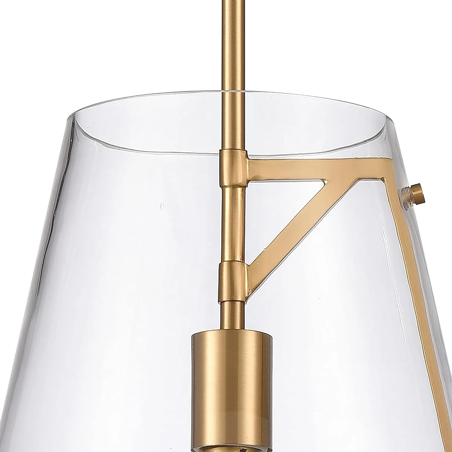 Elk Home Trustle 1-Light Pendant - in Satin Brass Finish, with Clear Glass, Modern/Contemporary Style