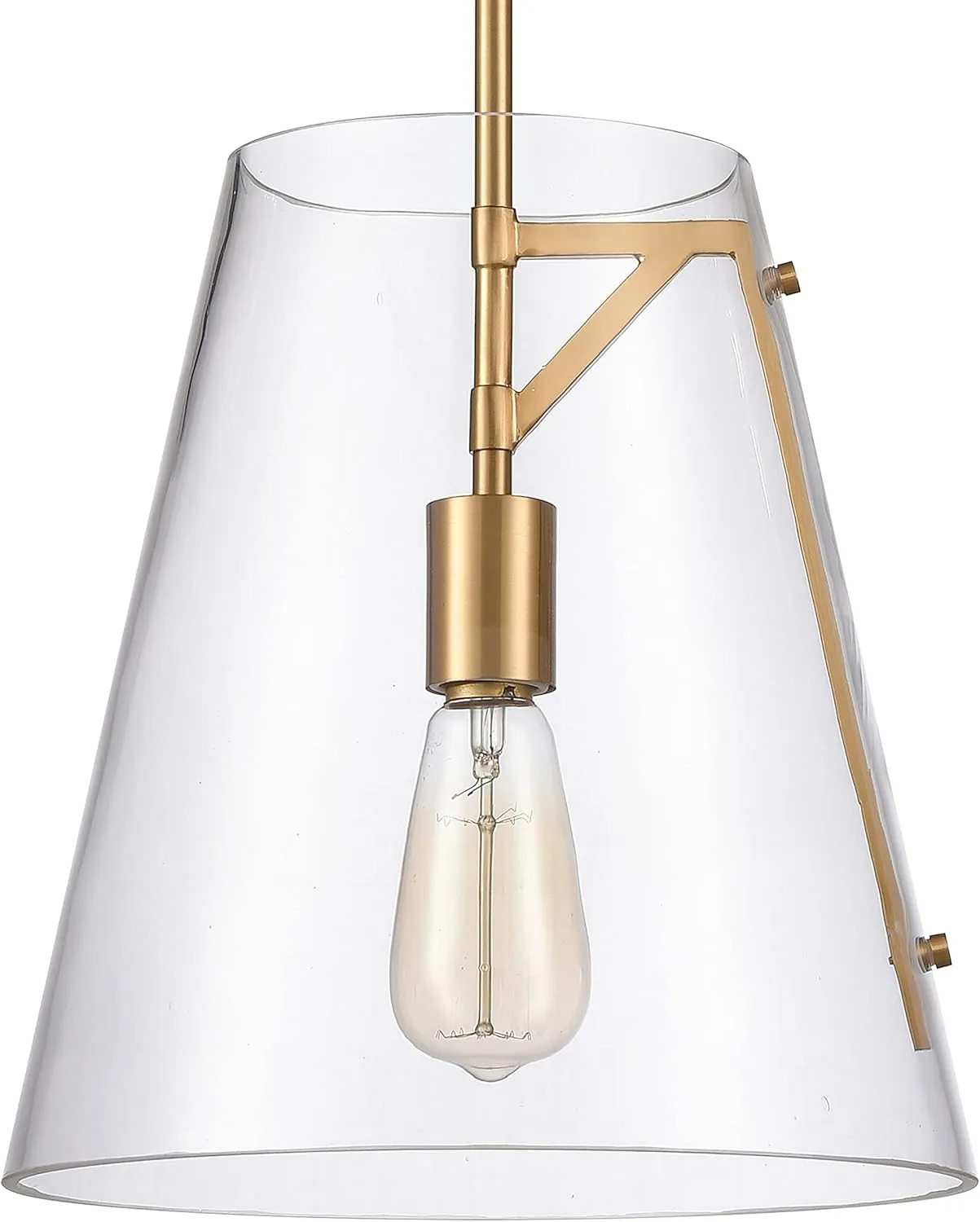 Elk Home Trustle 1-Light Pendant - in Satin Brass Finish, with Clear Glass, Modern/Contemporary Style