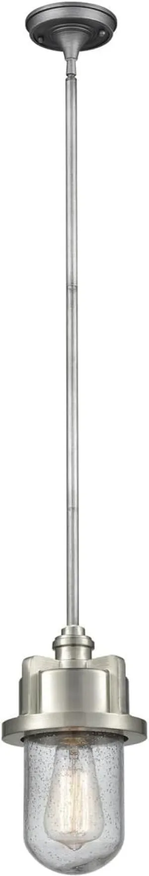 ELK Lighting 16501/1 Pendant Light, Weathered Zinc, Satin Nickel