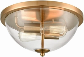 Elk Home Thomas Lighting Flush Mount in Satin Gold for The Astoria Collection, 13.5W X 13.5D X 7H