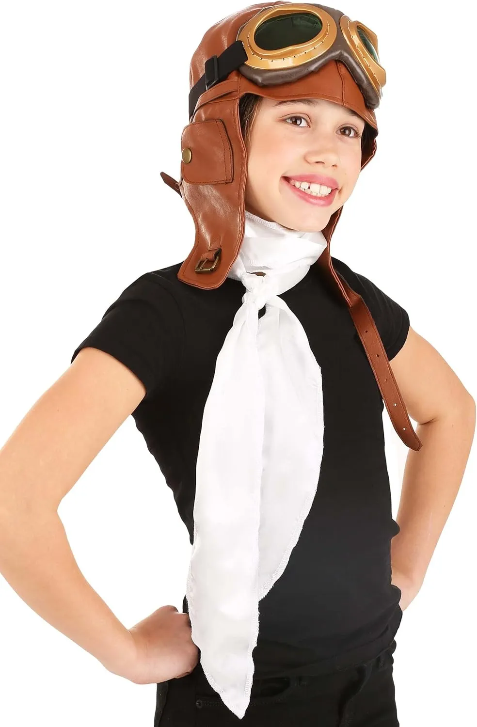 elope Amelia Earhart Faux Leather & Satin Kit, Costume Accessories for Women and Teens