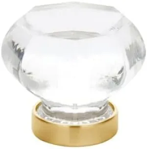 Emtek 86011US4 Old Town Clear 1-1/4" Cabinet Knob Satin Brass Finish