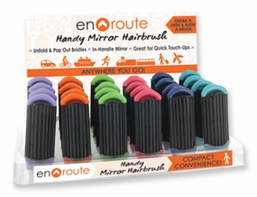 En Route Foldable Travel Mirror Hairbrush