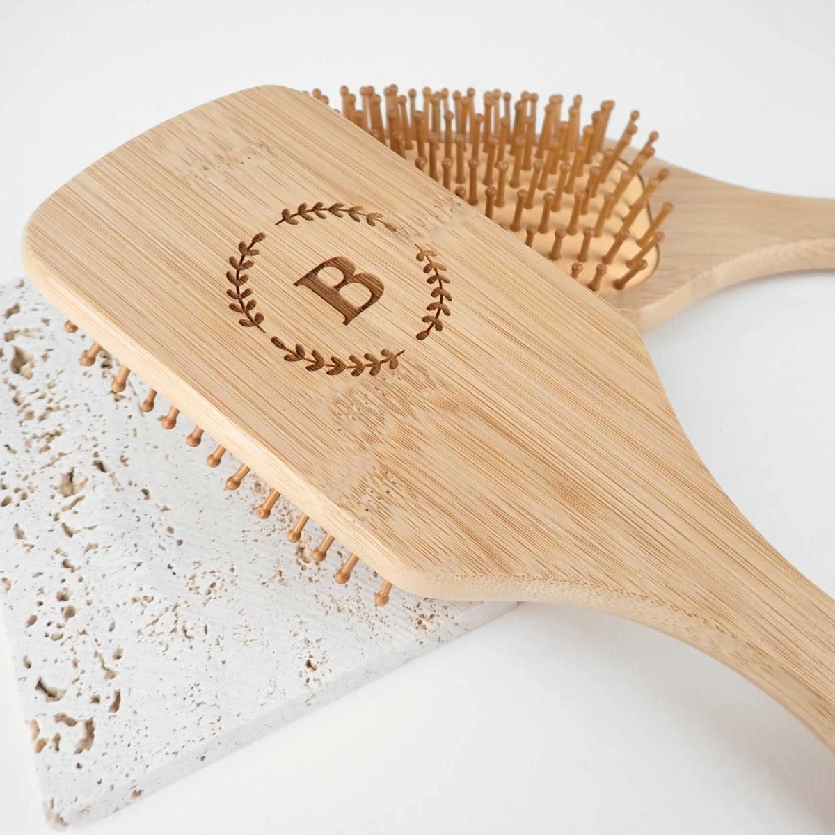 Engraved Bamboo Hair Brush