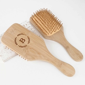 Engraved Bamboo Hair Brush