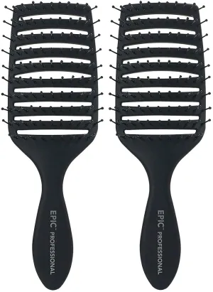 Epic Professional Quick Dry Hair Brush (Black)…2 Pack