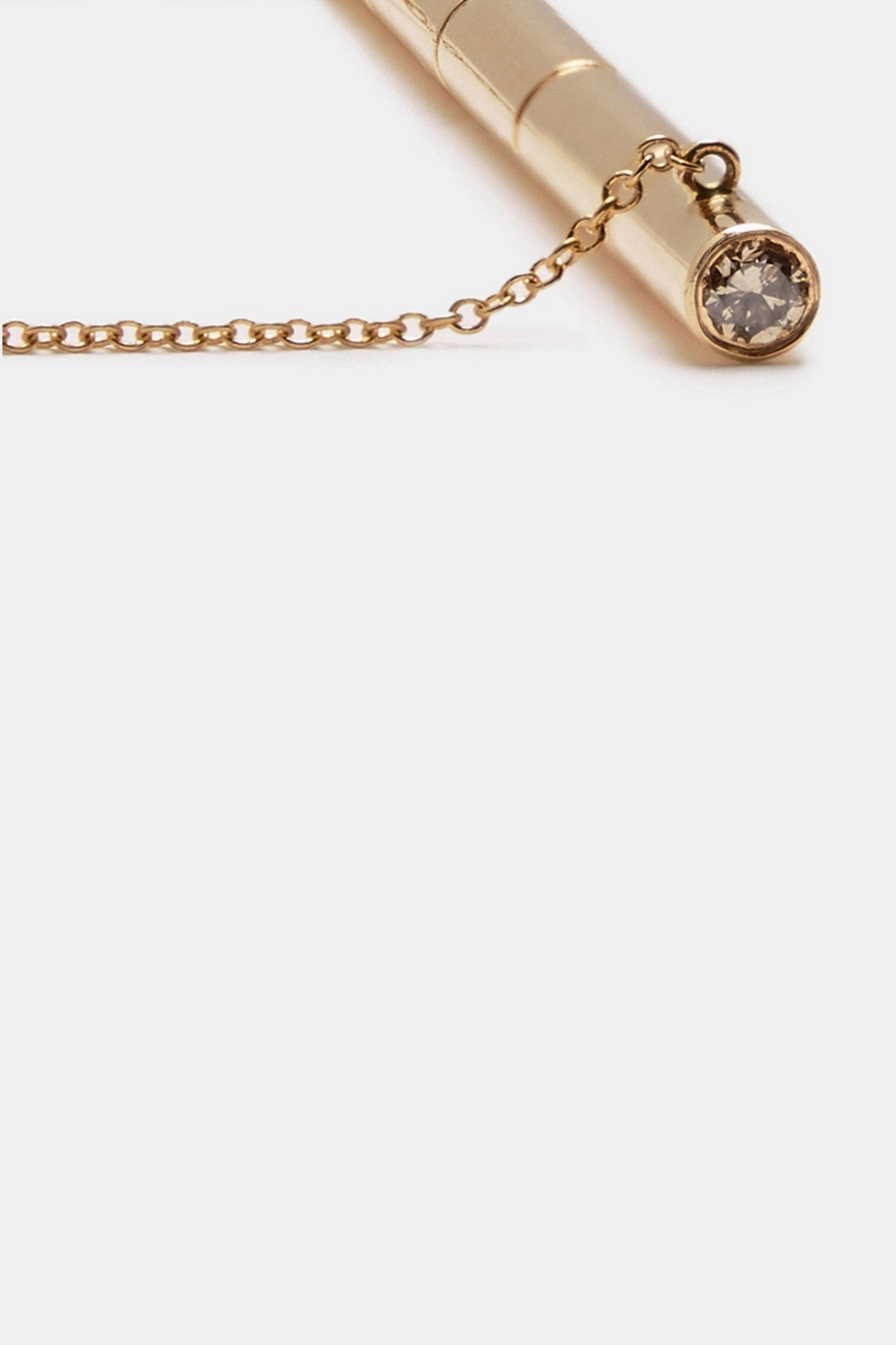 Etched Rod Necklace with Champagne Diamonds - Large