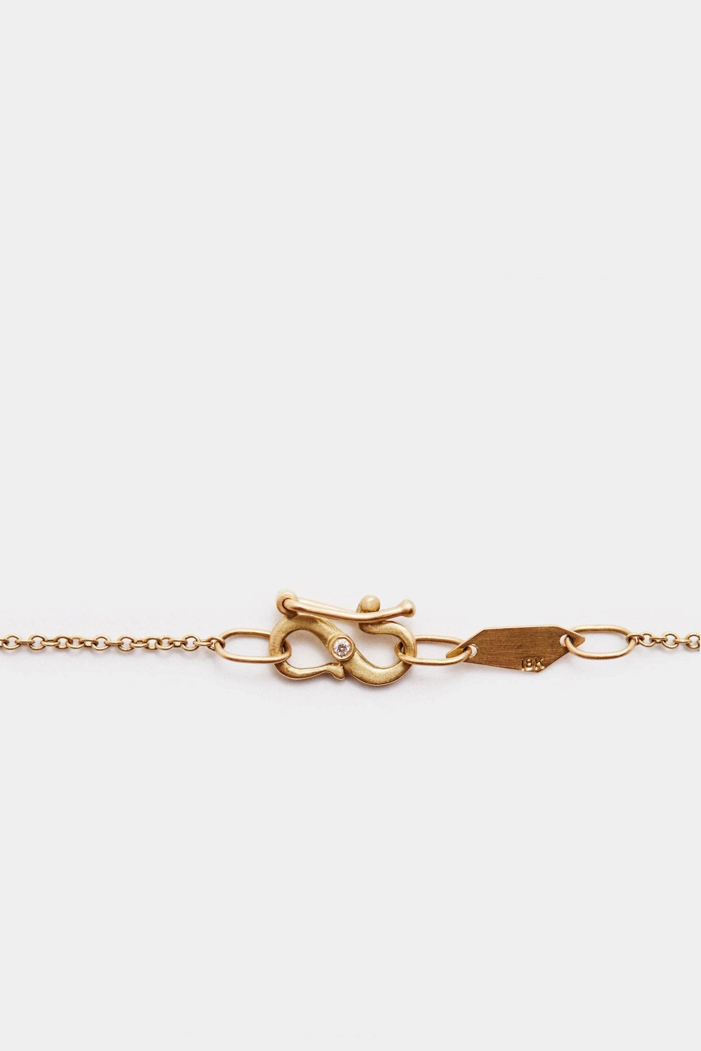 Etched Rod Necklace with Champagne Diamonds - Large
