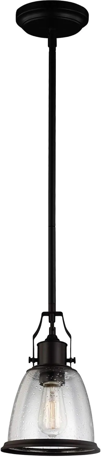Feiss P1354ORB Hobson Glass Pendant Lighting, Bronze, 1-Light (8"Dia x 12"H) 75watts