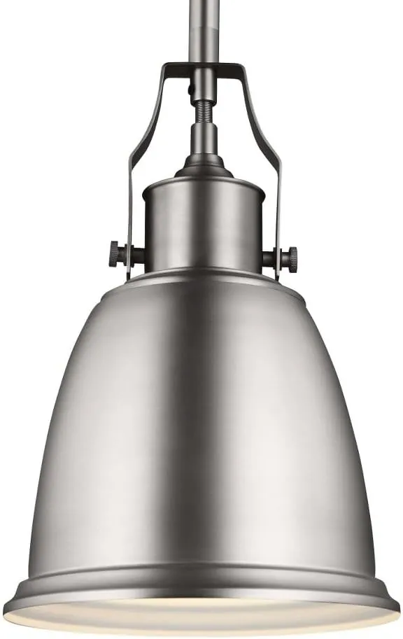 Feiss P1357SN Hobson Pendant Lighting, Satin Nickel, 1-Light (8"Dia x 12"H) 75watts