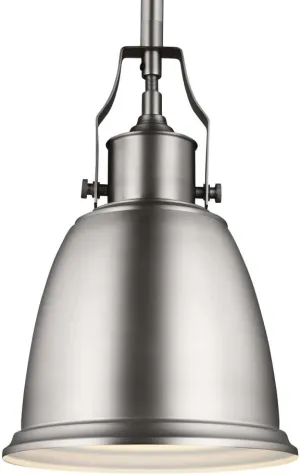 Feiss P1357SN Hobson Pendant Lighting, Satin Nickel, 1-Light (8"Dia x 12"H) 75watts