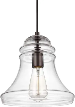 Feiss P1440ORB Doyle Glass Pendant Lighting, 1-Light, 75 Watt, Bronze (10" Dia x 10" H)
