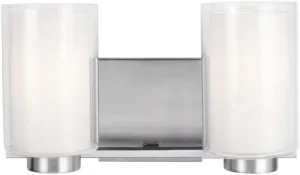 Feiss VS22602SN Lighting-Bergin-2 Light Transitional Bath Vanity Approved for Damp Locations in Transitional Style-13.5 Inch Wide by 7.63 Inch High, Finish Color: Satin Nickel
