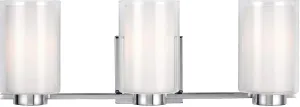Feiss VS22603CH Lighting-Bergin-3 Light Transitional Bath Vanity Approved for Damp Locations in Transitional Style-21.5 Inch Wide by 7.63 Inch High, Finish Color: Chrome