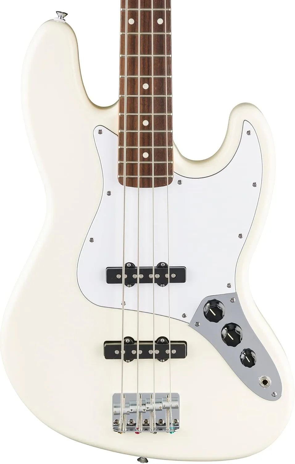 Fender Standard Jazz Bass - Olympic White Bundle with Strap, Guitar Cleaning Kit and Austin Bazaar Instructional Video