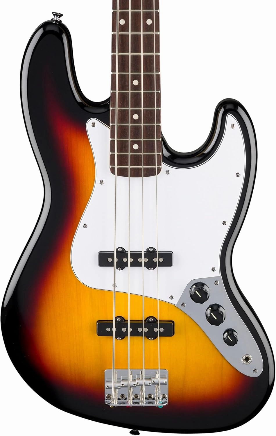 Fender Standard Jazz Bass - 3-Color Sunburst Bundle with Strap, Guitar Cleaning Kit and Austin Bazaar Instructional Video