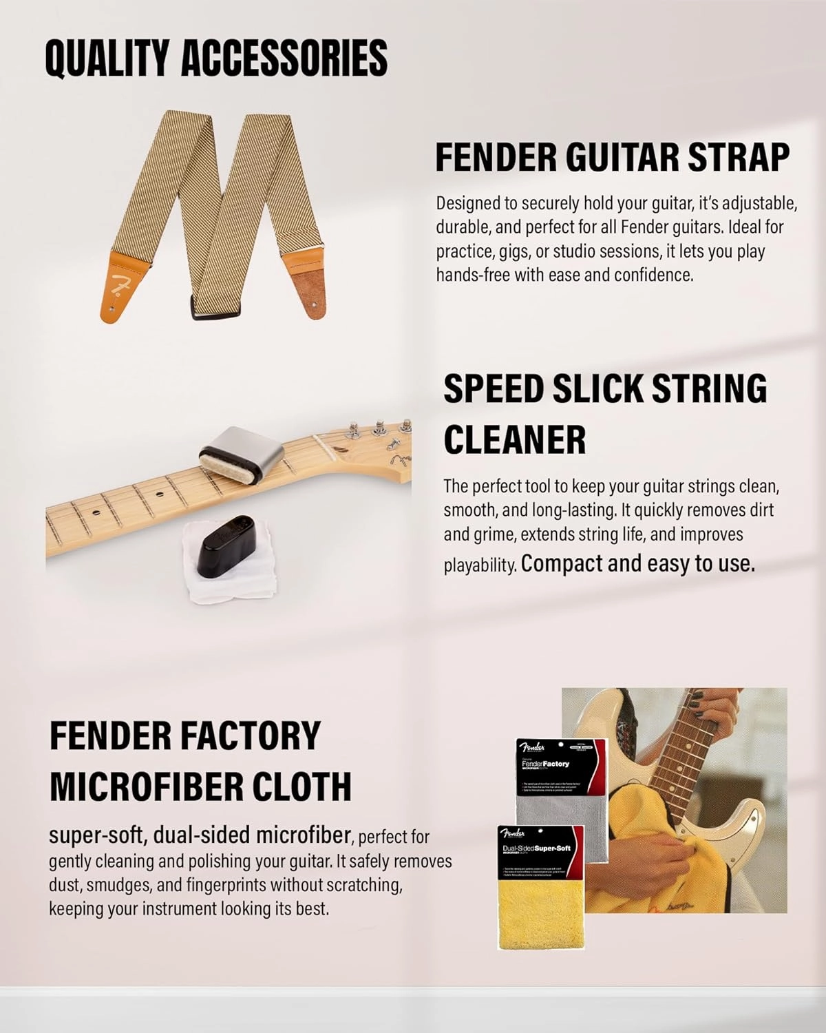 Fender Standard Jazz Bass - 3-Color Sunburst Bundle with Strap, Guitar Cleaning Kit and Austin Bazaar Instructional Video