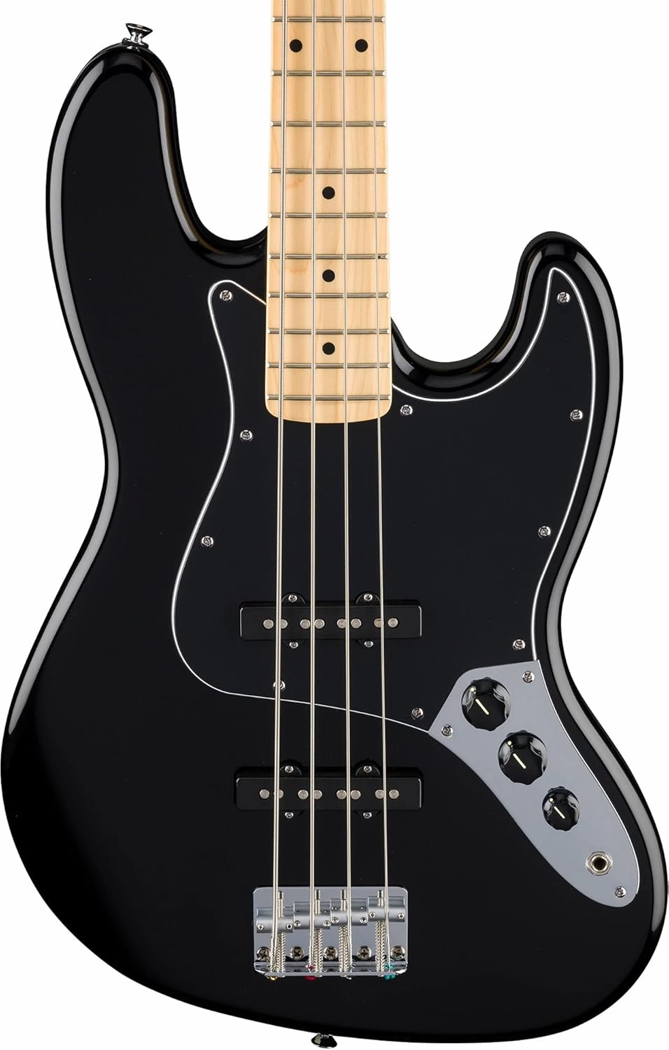 Fender Standard Jazz Bass - Black Bundle with Strap, Guitar Cleaning Kit and Austin Bazaar Instructional Video