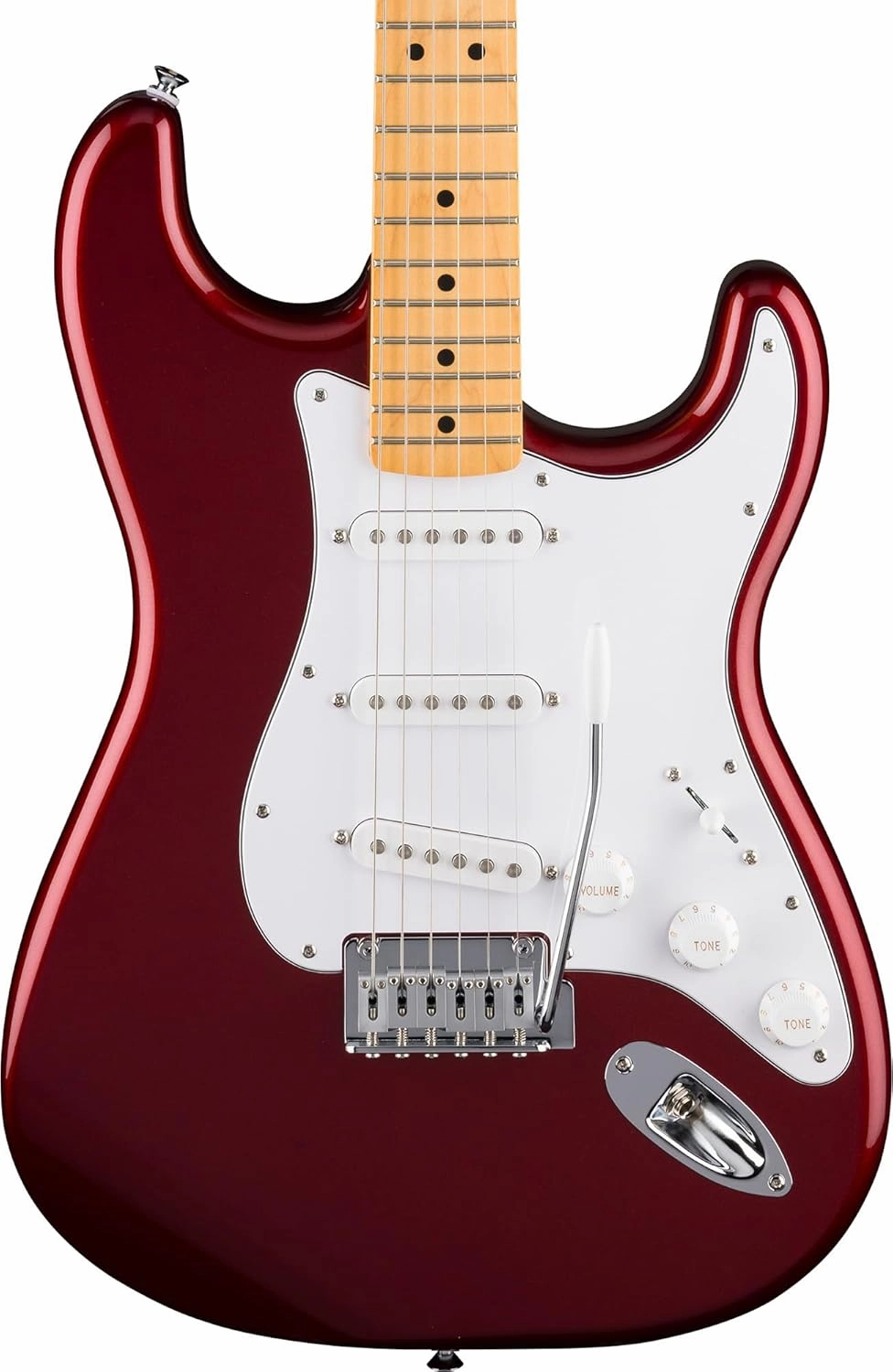 Fender Standard Stratocaster - Red Bundle with Strap, Guitar Cleaning Kit and Austin Bazaar Instructional Video